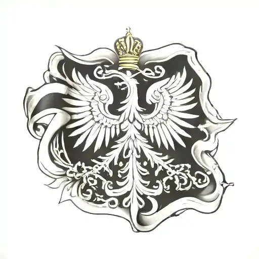 Polish flag intertwined tattoo design idea