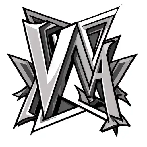 I want you to generate a tattoo design with triangle each angle has F on top W and H on ( those are stadinf for family w tattoo design idea