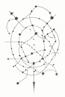 constellation sagittarius and taurus mixed together tattoo design idea