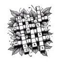 Crossword tattoo design idea