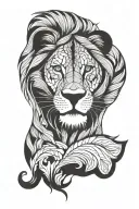 Cameroon   and lion face tattoo design idea