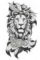 Cameroon   and lion face tattoo design idea