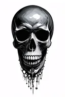 Skull piercing tattoo design idea