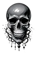 Skull piercing tattoo design idea