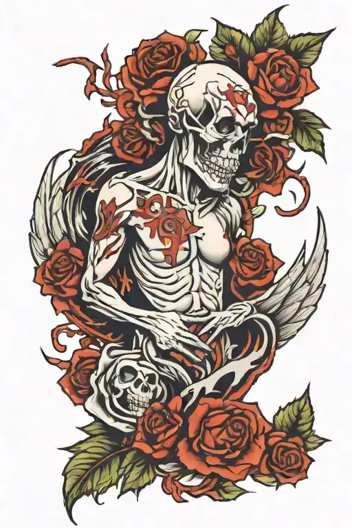 pain, addiction, redemption, hope intertwined tattoo design idea