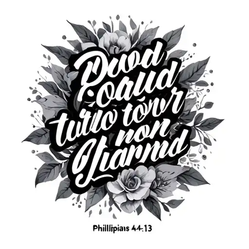 bible verse Philippians 4:13 tattoo design idea