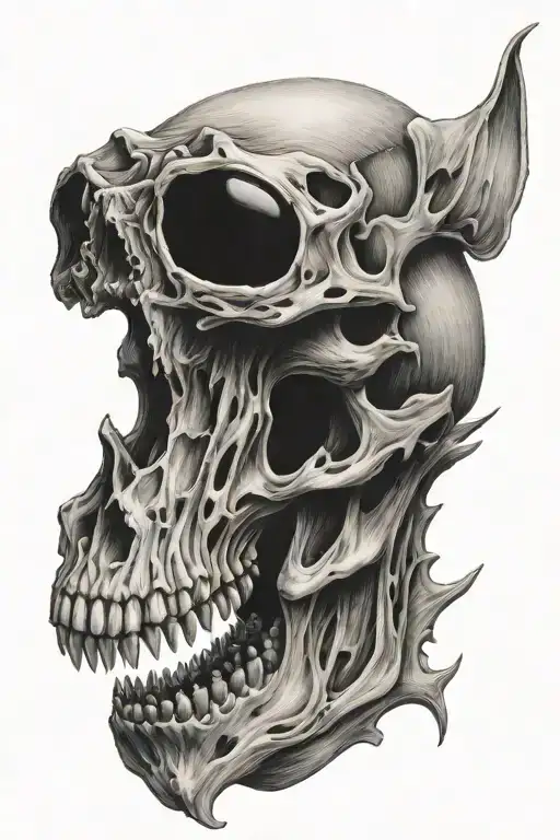 dog skull tattoo design idea