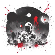 Space landscape tattoo design idea