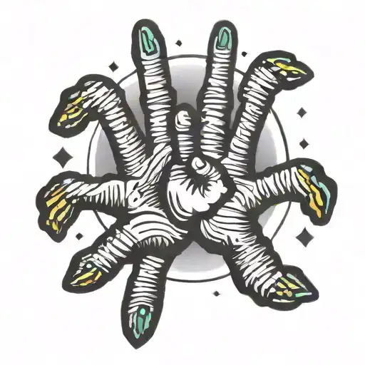 rainbow on top of raising hands emoji   tattoo design idea