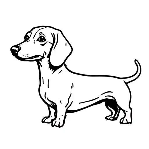 Dachshund full body tattoo design idea
