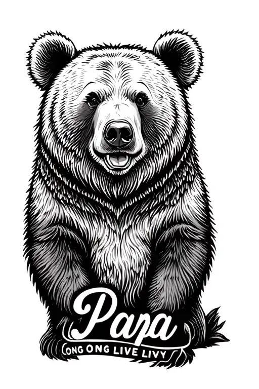 Long Live Papa Bear in cursive only tattoo design idea