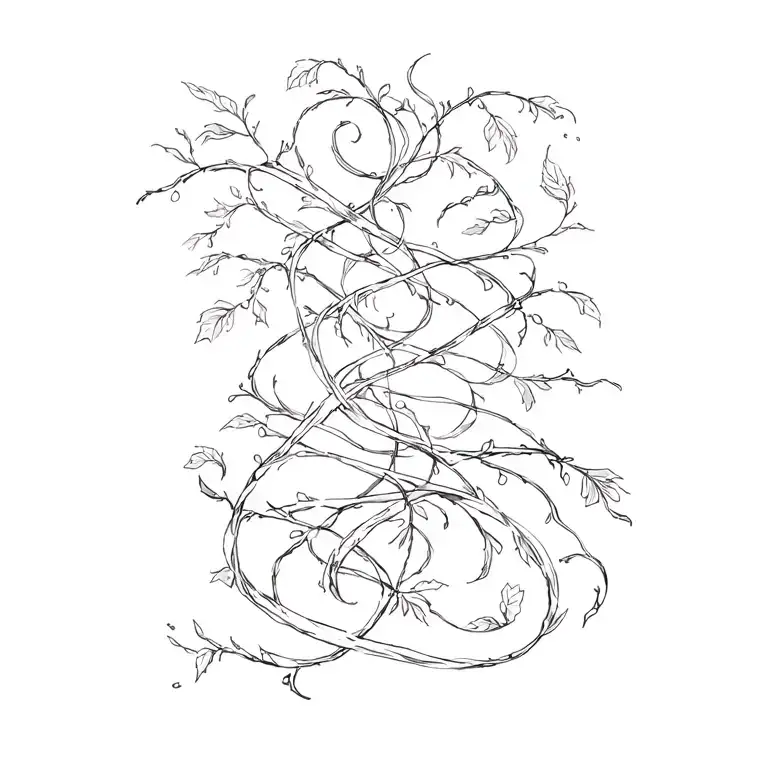 vines wrapping tattoo design idea