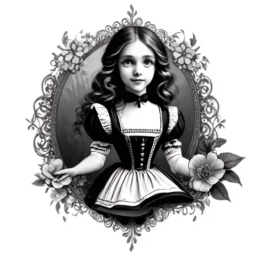 Alice in wonderland tattoo design idea
