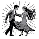 couple dancing in the sunshine with wedding date tattoo tattoo design idea