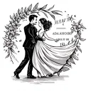 couple dancing in the sunshine with wedding date tattoo tattoo design idea