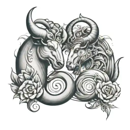 taurus aquarius capricorn tattoo design idea