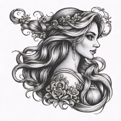 rapunzel tattoo design idea