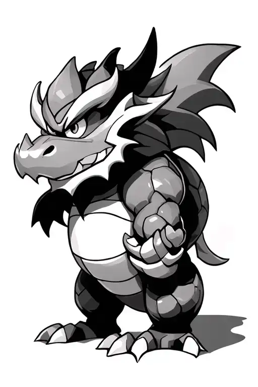 bowser overlooking all tattoo design idea