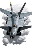 F14 tomcat soaring through the clouds tattoo design idea