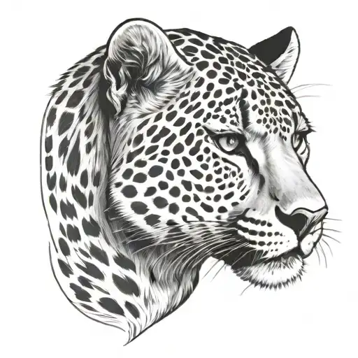 panter half cheetah tattoo design idea