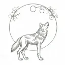 wolf and full moon tattoo design idea