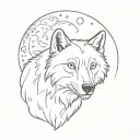 wolf and full moon tattoo design idea