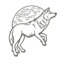wolf and full moon tattoo design idea