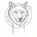 wolf and full moon tattoo design idea
