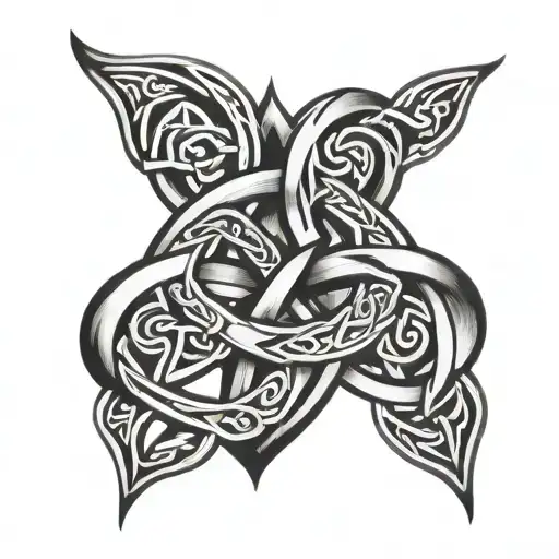 Father Daughter celtic knot tattoo design idea