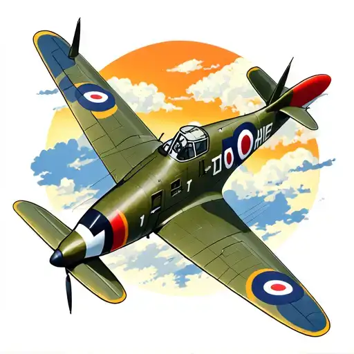 spitfire fighter plane tattoo design idea