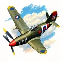 spitfire fighter plane tattoo design idea