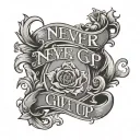 Never Give Up tattoo design idea