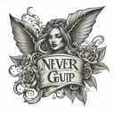 Never Give Up tattoo design idea