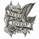 Never Give Up tattoo design idea