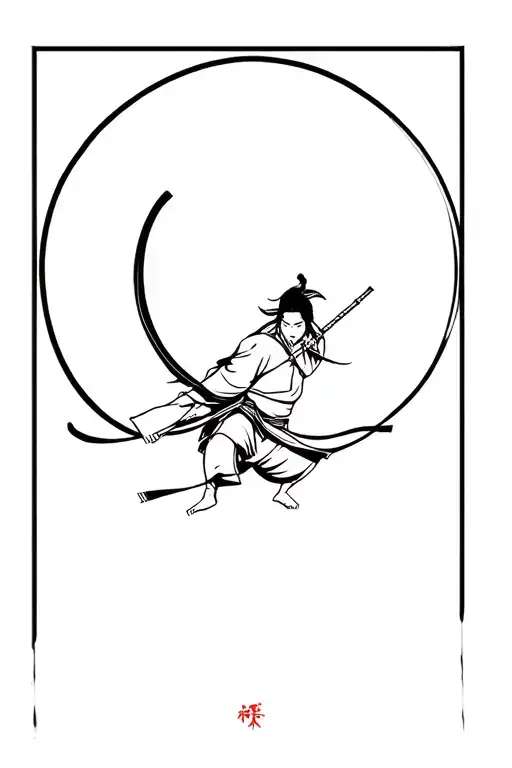 samurai's goal tattoo design idea