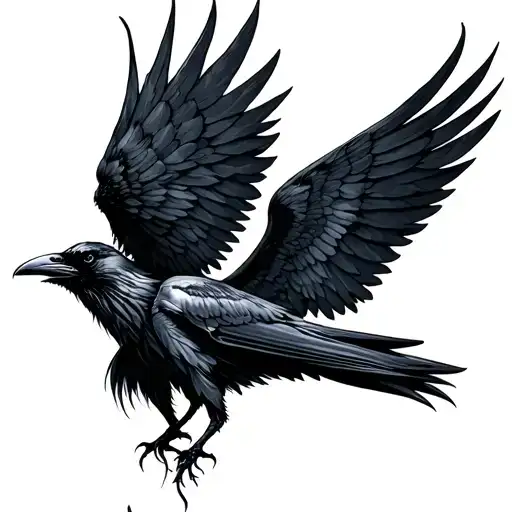 raven wings tattoo design idea