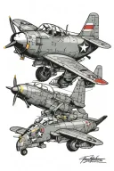 A10 warthog plane tattoo design idea