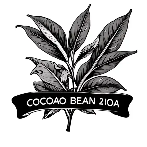 cocoa bean plant vine tattoo design idea