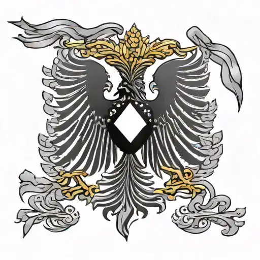 albania flags intertwined tattoo design idea