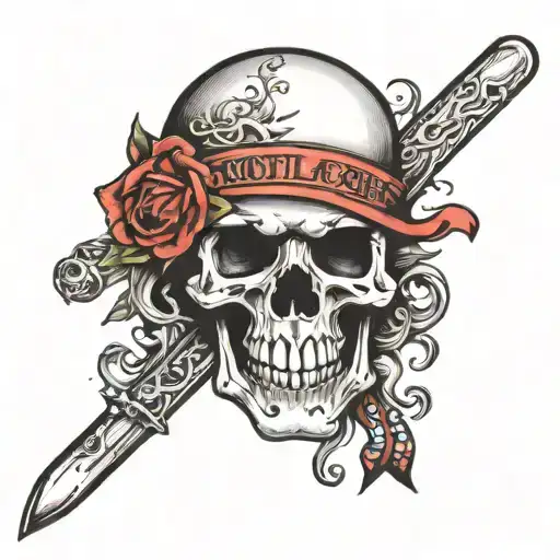 motley crue skull tattoo design idea