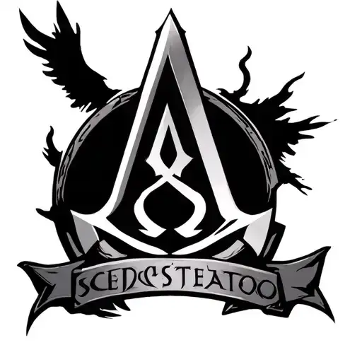 Assassins Creed valhalla logo for sleve tattoo design idea