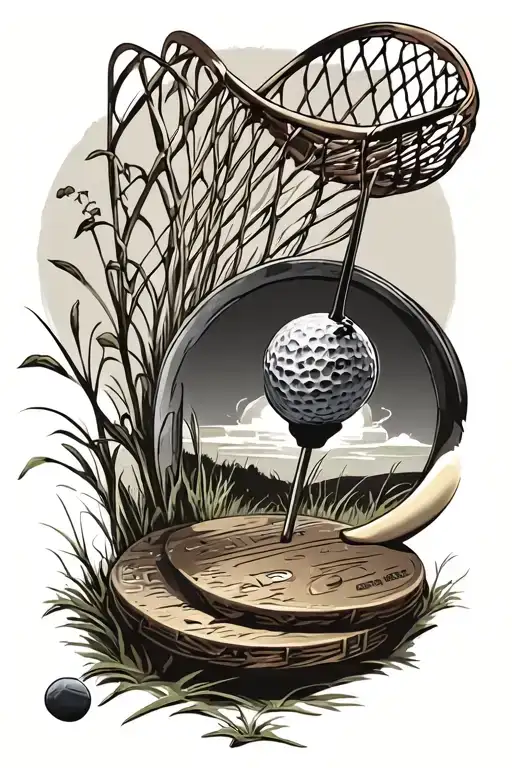 A disc golf basket tattoo design idea