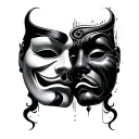 Happy And Sad Mask tattoo design idea