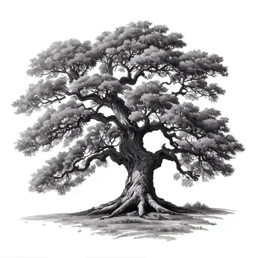 southern live oak tree  tattoo design idea