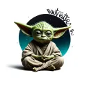 baby Yoda meditating tattoo design idea