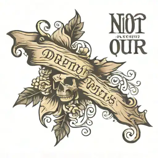 text on a forearm in gothic letters "did not whitelist our IPs" tattoo design idea
