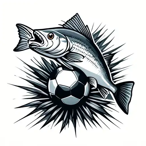 bonefish as a soccer goalkeeper tattoo design idea