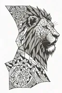 africa lion head tattoo design idea