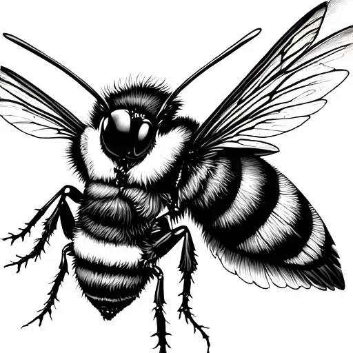 bee and hummingbird tattoo design idea