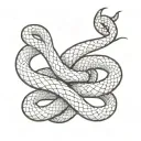 snake slithering inbetween 3 hearts tattoo design idea